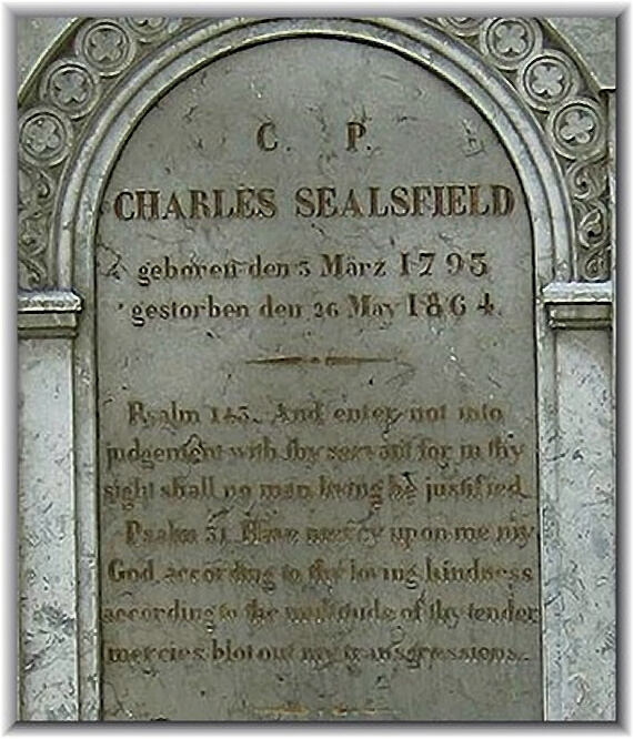 Charles_Sealsfield - náhrobní kámen