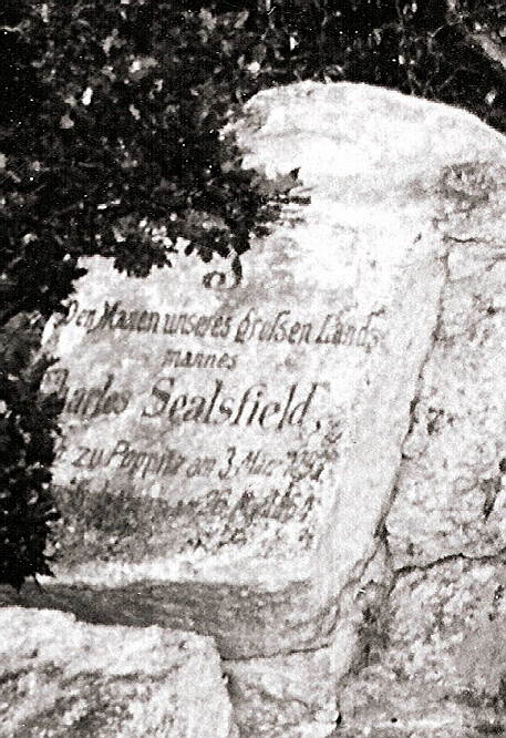 Sealsfieldův kámen  - detail originálu