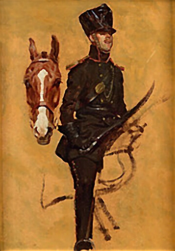 voják a koňská hlava
