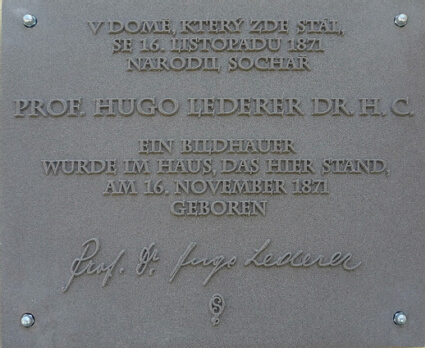 pamtní deska - Hugo Lederer