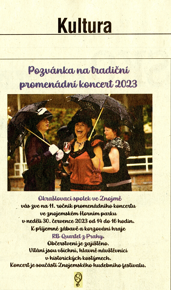 promenádní koncert 2023 - pozvání