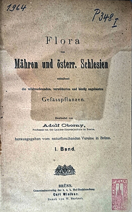 Adolf Oborny  flora Morava a Rakouské Slezsko