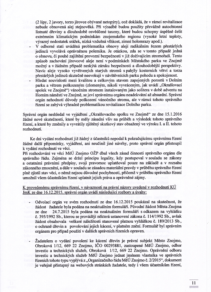 Rozhodnutí MUZ 20.1.2016 - 011