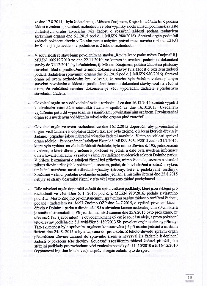 Rozhodnutí MUZ 20.1.2016 - 013