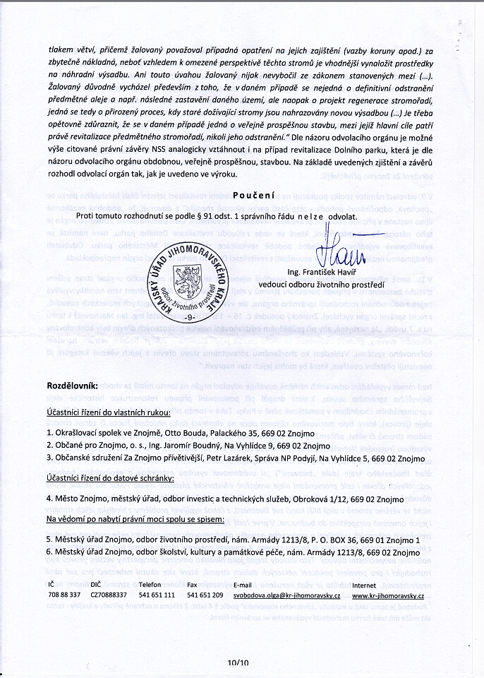 Rozhodnutí JMK 09.03.2016 - 010