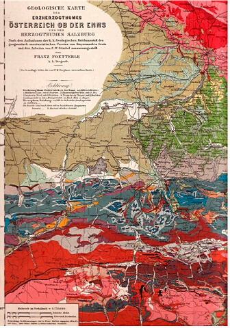 Frank Foewtterle - geologická mapa Horního Rakousk, výez