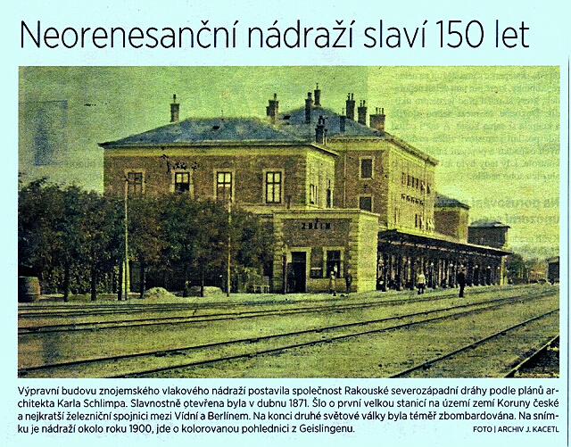 150 let nádraží ve Znojmě