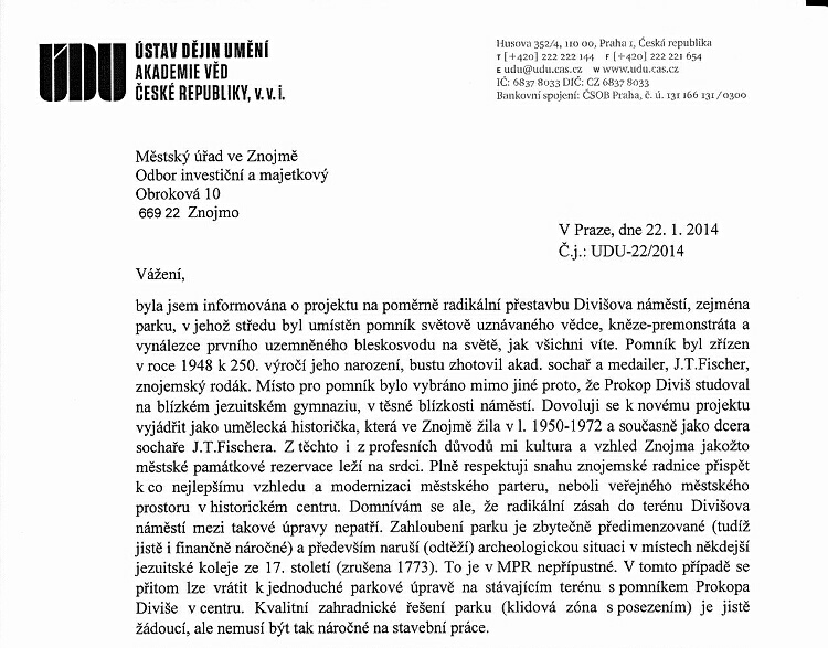 dopis dr. Kláry Benešovské - a