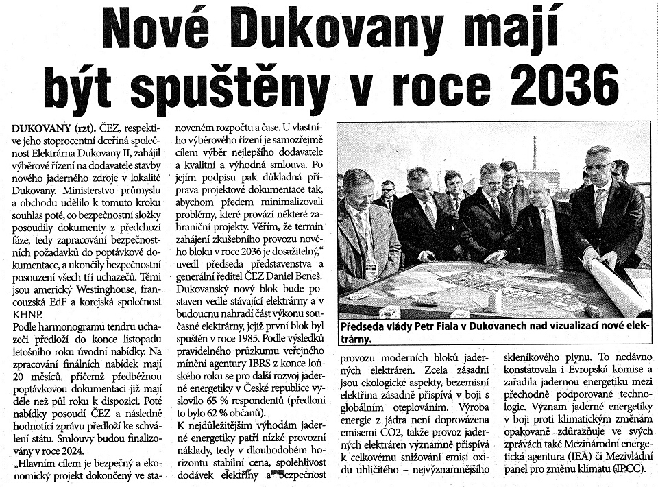 akw Dukovany - nové  - 2036