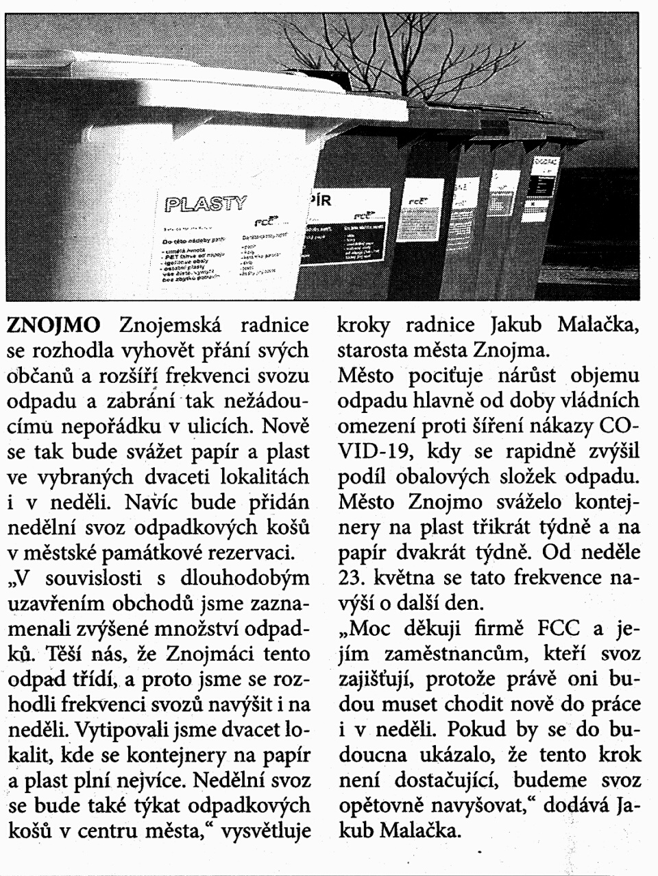 odpad Znojmo