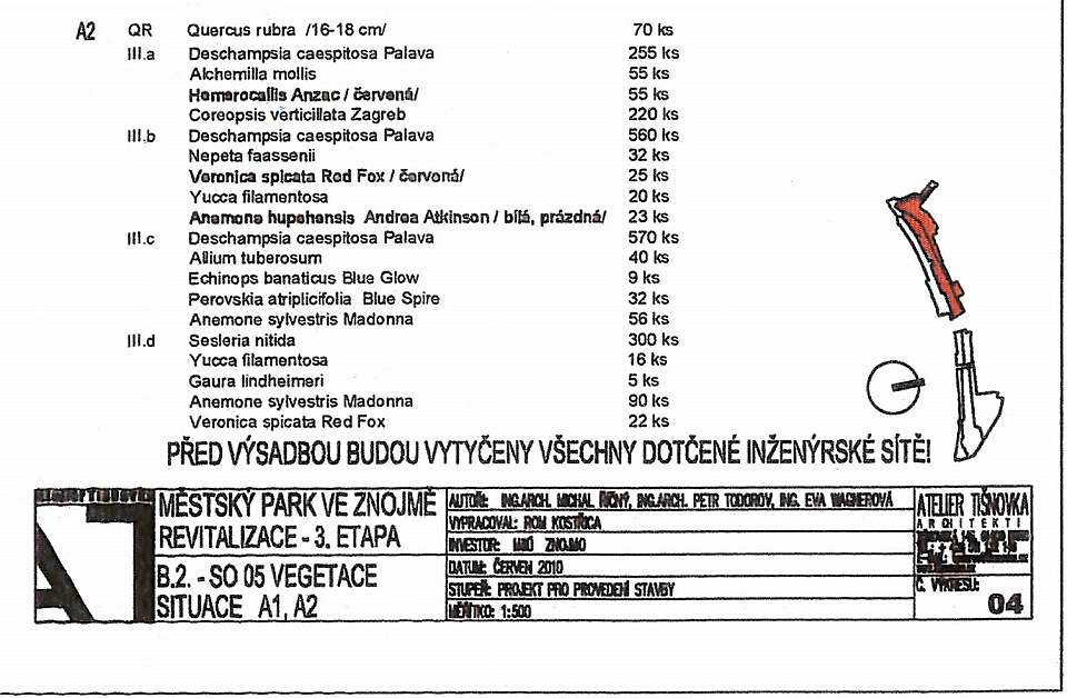 Mstský park ve Znojm "revitalizace" ást A2