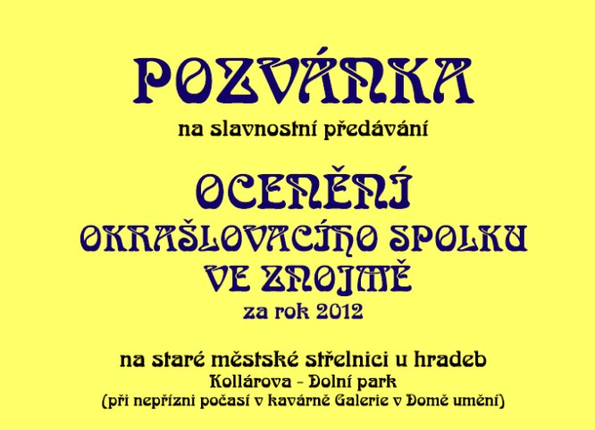 pozvánka ocenní OS za 2012