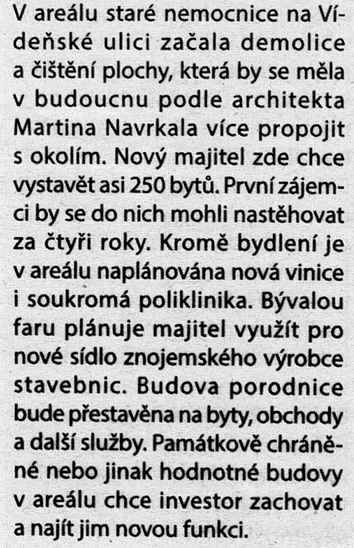 Starí nemocnice se mní