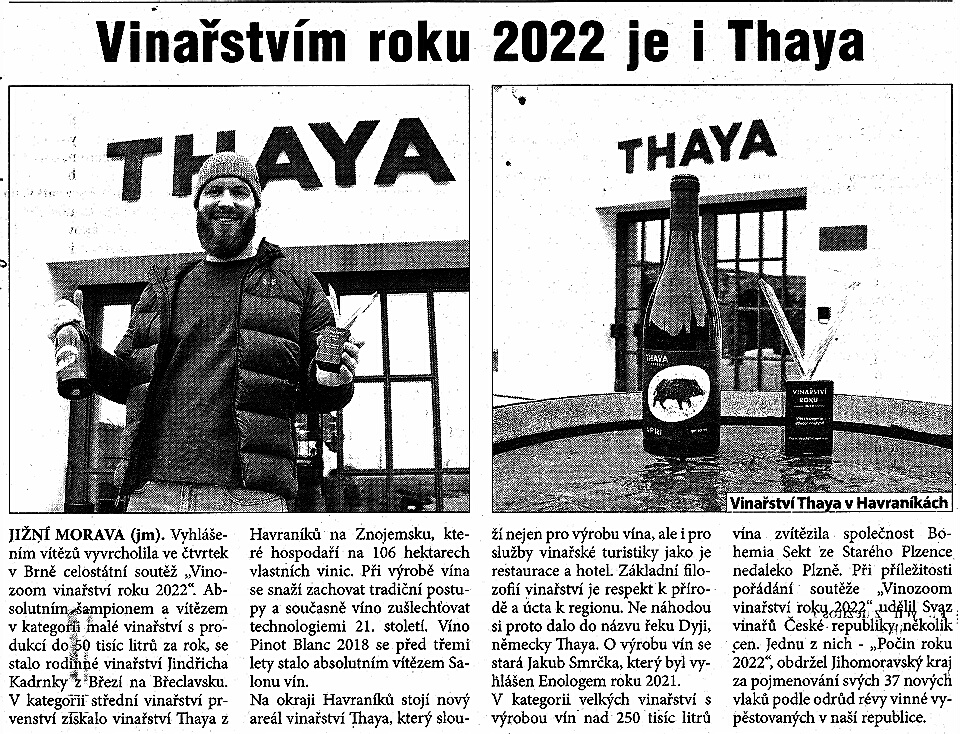 Thaya -víno roku 2022