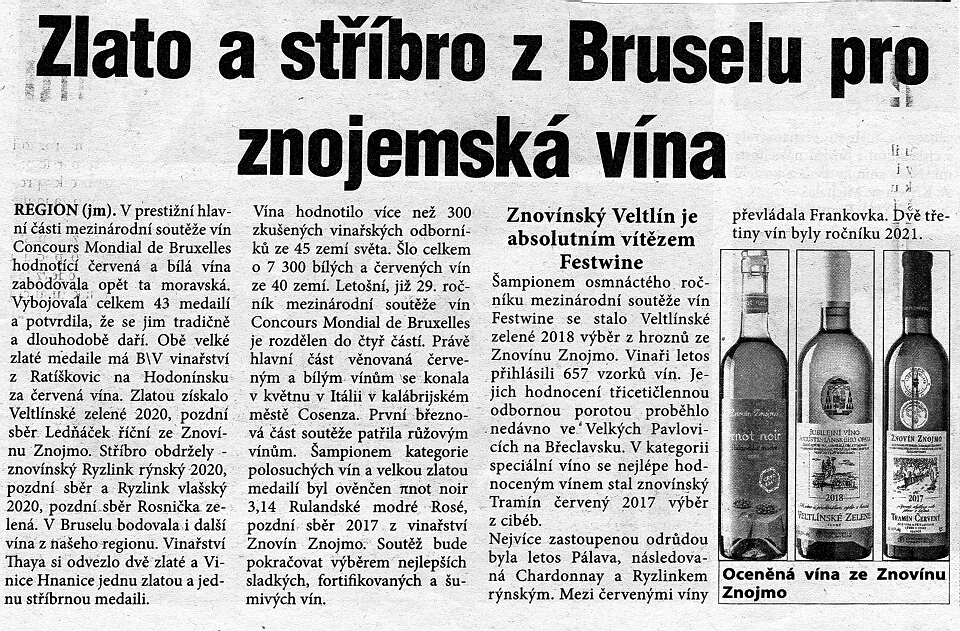 víno - Brusel 2022