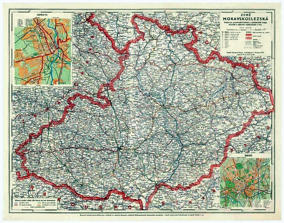 mapa historické Moravy