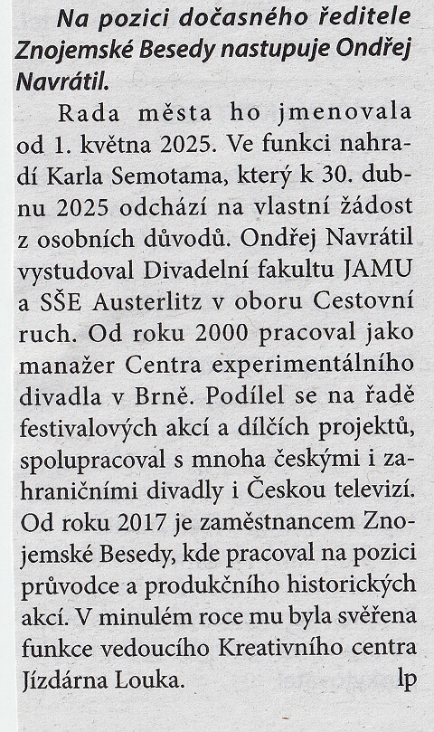 Beseda - nový editel