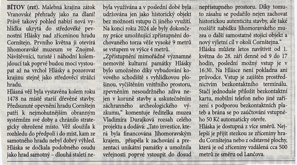 Cornštejn hláska