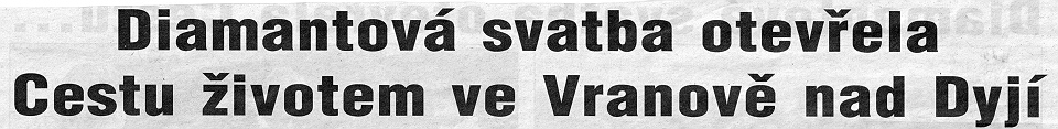 Vranov - diamantová svatba