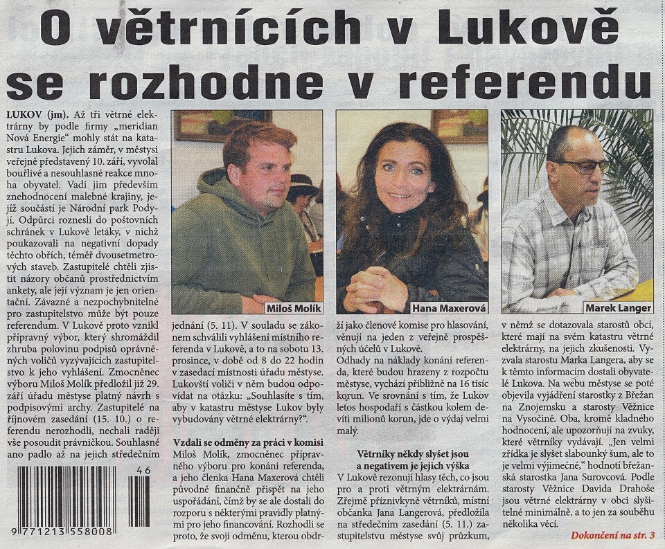 vtrné elektrárny Lukov