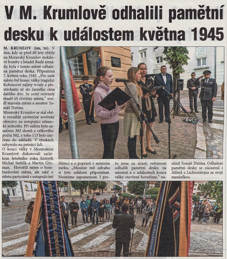 Mor. Krumlov, konec války