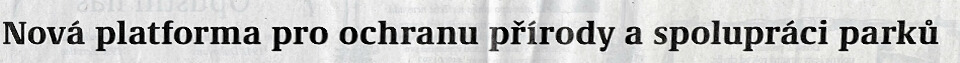 platfoma národní parky