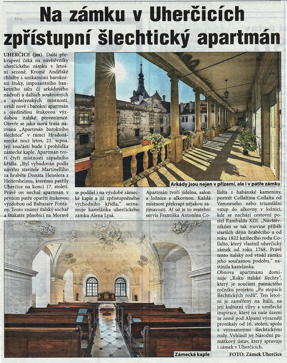 zámek Uherice apartmány