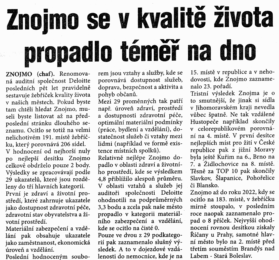 Znojmo - ivotní prostedí