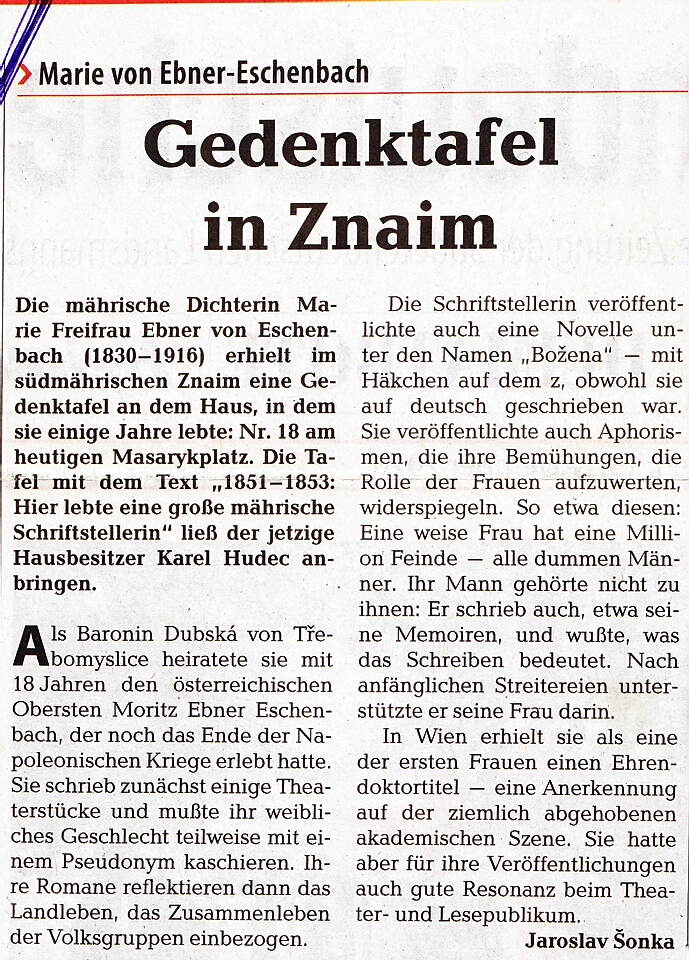 MEE -Gedenktafel - Znaim